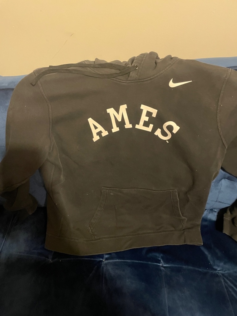Nike Kids Black Hoodie with White 'AMES' Logo